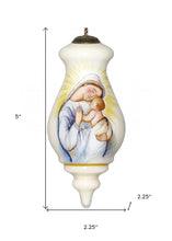 Load image into Gallery viewer, Mother Mary with Baby Hand Painted Mouth Blown Glass Ornament