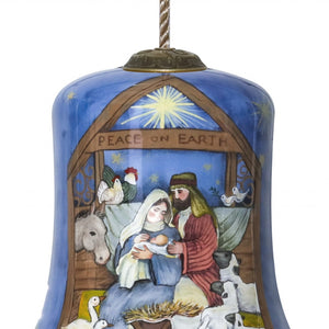Holy Family Bethlehem Hand Painted Mouth Blown Glass Ornament