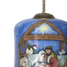Load image into Gallery viewer, Holy Family Bethlehem Hand Painted Mouth Blown Glass Ornament
