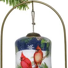 Load image into Gallery viewer, Dual Cardinals Hand Painted Mouth Blown Glass Ornament