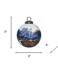Load image into Gallery viewer, Scenic Life is Better at the Lake Hand Painted Mouth Blown Glass Ornament