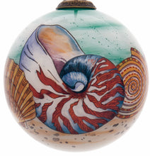 Load image into Gallery viewer, Sea Shell Hand Painted Mouth Blown Glass Ornament