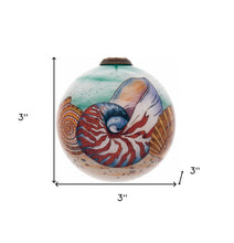 Load image into Gallery viewer, Sea Shell Hand Painted Mouth Blown Glass Ornament
