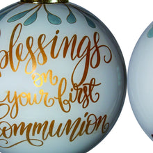 Load image into Gallery viewer, Gold First Communion Hand Painted Mouth Blown Glass Ornament