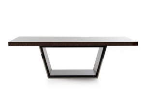 30" Ebony High Gloss Mdf And Steel Dining Table