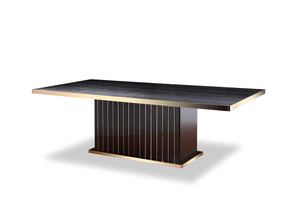 30" Black Crocodile And Rosegold Dining Table