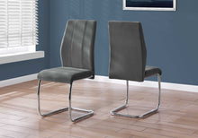 Load image into Gallery viewer, Two 77.5&quot; Velvet Chrome Metal And Foam Dining Chairs