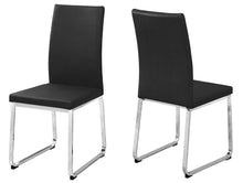 Load image into Gallery viewer, Two 39.5&quot; Leather Look Foam And Chrome Metal Dining Chairs