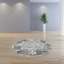 Load image into Gallery viewer, 7&#39; Round Polyester Ivory Area Rug