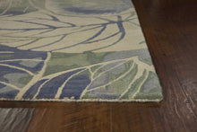 Load image into Gallery viewer, 7&#39; Round Wool Blue Or  Green Area Rug