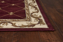 Load image into Gallery viewer, 2&#39;X3&#39; Red Machine Woven Hand Carved Fleur De Lis Indoor Accent Rug