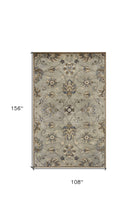 Load image into Gallery viewer, 7&#39; Grey Hand Tufted Wool Traditional Floral Indoor Area Rug
