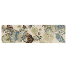 Load image into Gallery viewer, 3&#39; X 5&#39; Ivory Or Blue Leaves Wool Area Rug