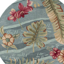 Load image into Gallery viewer, 2&#39; X 7&#39; Seafoam Tropical Leaves Runner Rug