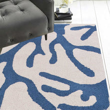 Load image into Gallery viewer, 5&#39; X 7&#39; Ivory Or Blue Coral Indoor Area Rug