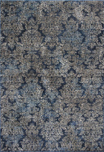 Load image into Gallery viewer, 2&#39;X4&#39; Slate Blue Machine Woven Damask Indoor Accent Rug
