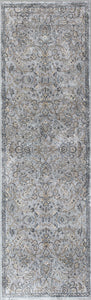 8'X11' Silver Blue Machine Woven Traditional Floral Indoor Area Rug