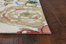 Load image into Gallery viewer, 5&#39;X8&#39; Sand Beige Hand Hooked Oversized Floral Indoor Area Rug