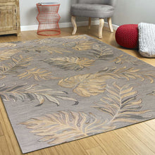 Load image into Gallery viewer, 2&#39; X 8&#39; Grey Palm Leaves Wool Runner Rug