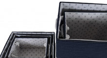 Load image into Gallery viewer, 13.5&quot; X 17&quot; X 22.5&quot; Blue Fabric Basket With Bow  Decoration Set Of 5