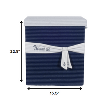 Load image into Gallery viewer, 13.5&quot; X 17&quot; X 22.5&quot; Blue Fabric Basket With Bow  Decoration Set Of 5