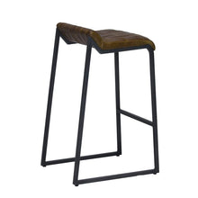 Load image into Gallery viewer, 27&quot; Brown And Black Iron Backless Counter Height Bar Chair