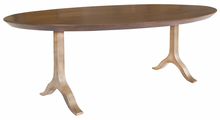 Load image into Gallery viewer, Oval Walnut And Antique Gold Dining Table