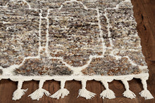 Load image into Gallery viewer, 2&#39; X 7&#39; Mocha Mosaic Pattern Runner Rug With Fringe