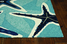 Load image into Gallery viewer, 8&#39; Ivory Blue Hand Tufted Oversized Floral Indoor Runner Rug