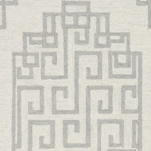 2' X 4' Ivory  Grey Wool Area Rug