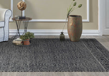 Load image into Gallery viewer, 108 X 156 Grey Or  Black Wool Rug