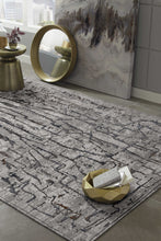 Load image into Gallery viewer, 7&#39; Grey Machine Woven Abstract  Indoor Runner Rug