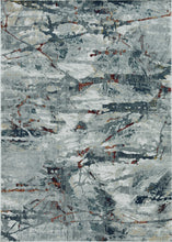 Load image into Gallery viewer, 7&#39; Grey Teal Machine Woven Abstract Splatter Indoor Runner Rug