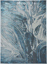 Load image into Gallery viewer, 3&#39; X 5&#39; Silver Or Blue Abstract Brushstrokes Area Rug