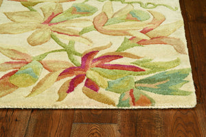 3'X5' Teal Machine Woven Floral Traditional Indoor Area Rug