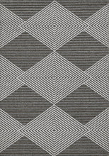 Load image into Gallery viewer, 5&#39; X 8&#39; Grey Or  Ivory Geometric Diamond Area Rug