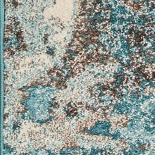 Load image into Gallery viewer, 5&#39;X8&#39; Ivory Teal Machine Woven Abstract Indoor Area Rug
