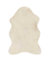 Load image into Gallery viewer, 2&#39; X 3&#39; Ivory Faux Rabbit Fur Area Rug
