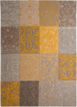 Load image into Gallery viewer, 2.5&#39; X 5&#39; Yellow And Gray Patchwork Design Area Rug