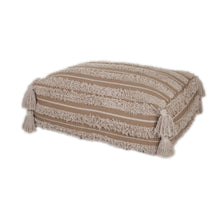 Load image into Gallery viewer, Camel Fringe Striped Pouf