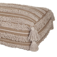 Load image into Gallery viewer, Camel Fringe Striped Pouf