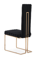 Load image into Gallery viewer, Set Of 2 Mod High Back Black And Rose Gold Dining Chairs