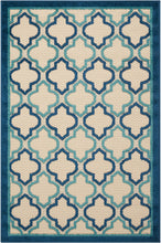 Load image into Gallery viewer, 4&#39; X 6&#39; Blue And Ivory Geometric Indoor Outdoor Area Rug