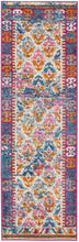 Load image into Gallery viewer, 2’ X 3’ Ivory And Magenta Tribal Pattern Scatter Rug
