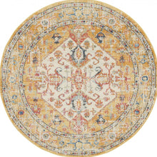 Load image into Gallery viewer, 5&#39; X 7&#39; Yellow And Ivory Dhurrie Area Rug