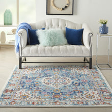 Load image into Gallery viewer, 5&#39; X 7&#39; Blue And Ivory Power Loom Area Rug