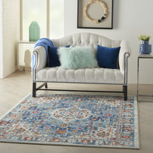 Load image into Gallery viewer, 5&#39; X 7&#39; Blue And Ivory Power Loom Area Rug