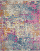 Load image into Gallery viewer, 2&#39; X 3&#39; Blue And Pink Abstract Power Loom Area Rug