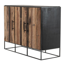 Load image into Gallery viewer, Modern Rustic Black And Natural Three Door Cabinet