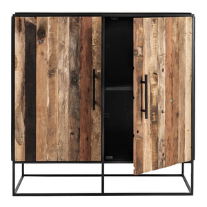 Modern Rustic Black And Natural Accent Cabinet